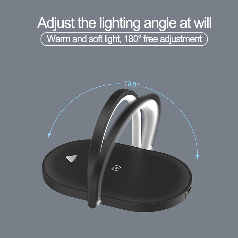 3-in-1 Wireless Charger & LED Desk Lamp with Night Light
