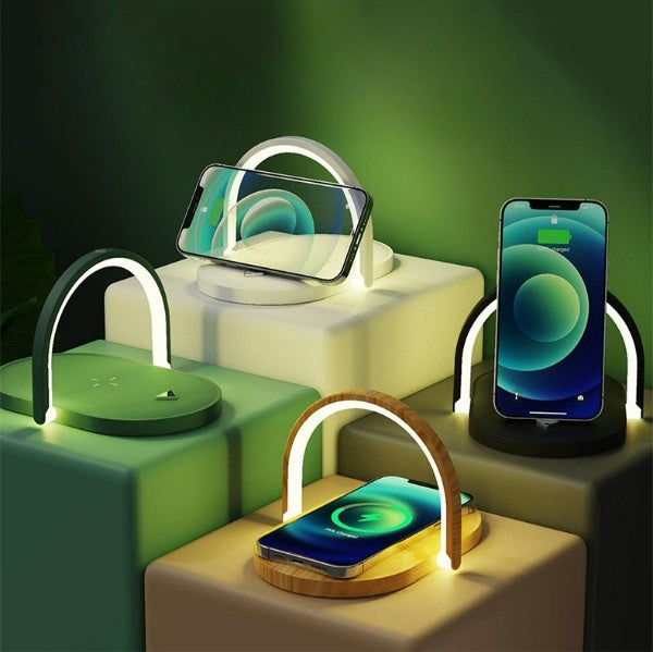 3-in-1 Wireless Charger & LED Desk Lamp with Night Light