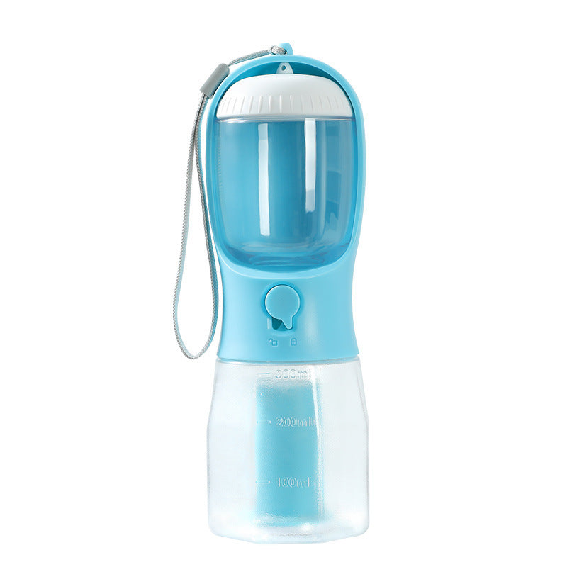 3-in-1 Portable Dog Water Bottle, Food Container & Waste Bag Dispenser – Leak-Proof Travel Cup
