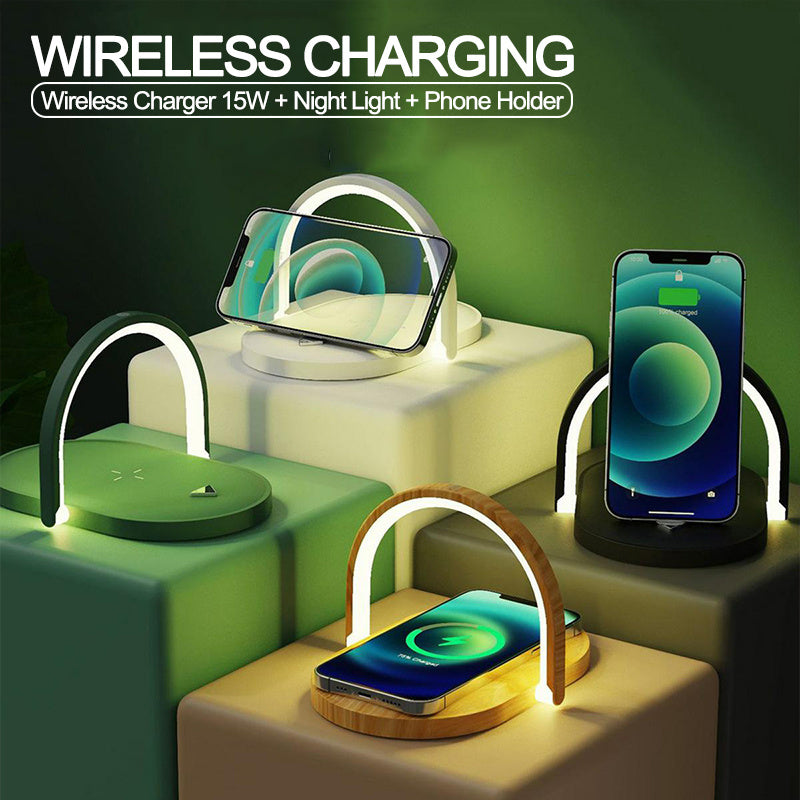 3-in-1 Wireless Charger & LED Desk Lamp with Night Light